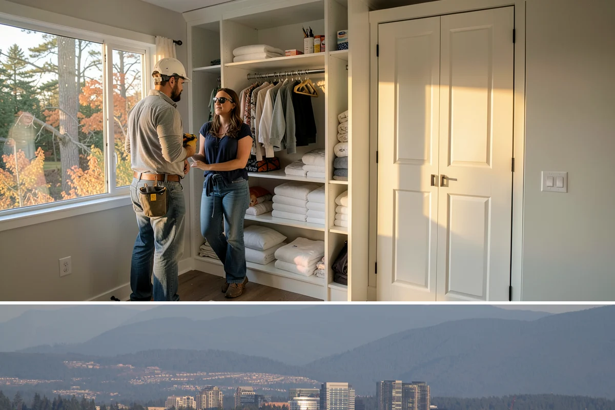 Garage Entry Door Installation in Medina, King County, WA - This interior-to-garage door can be installed any time of year.