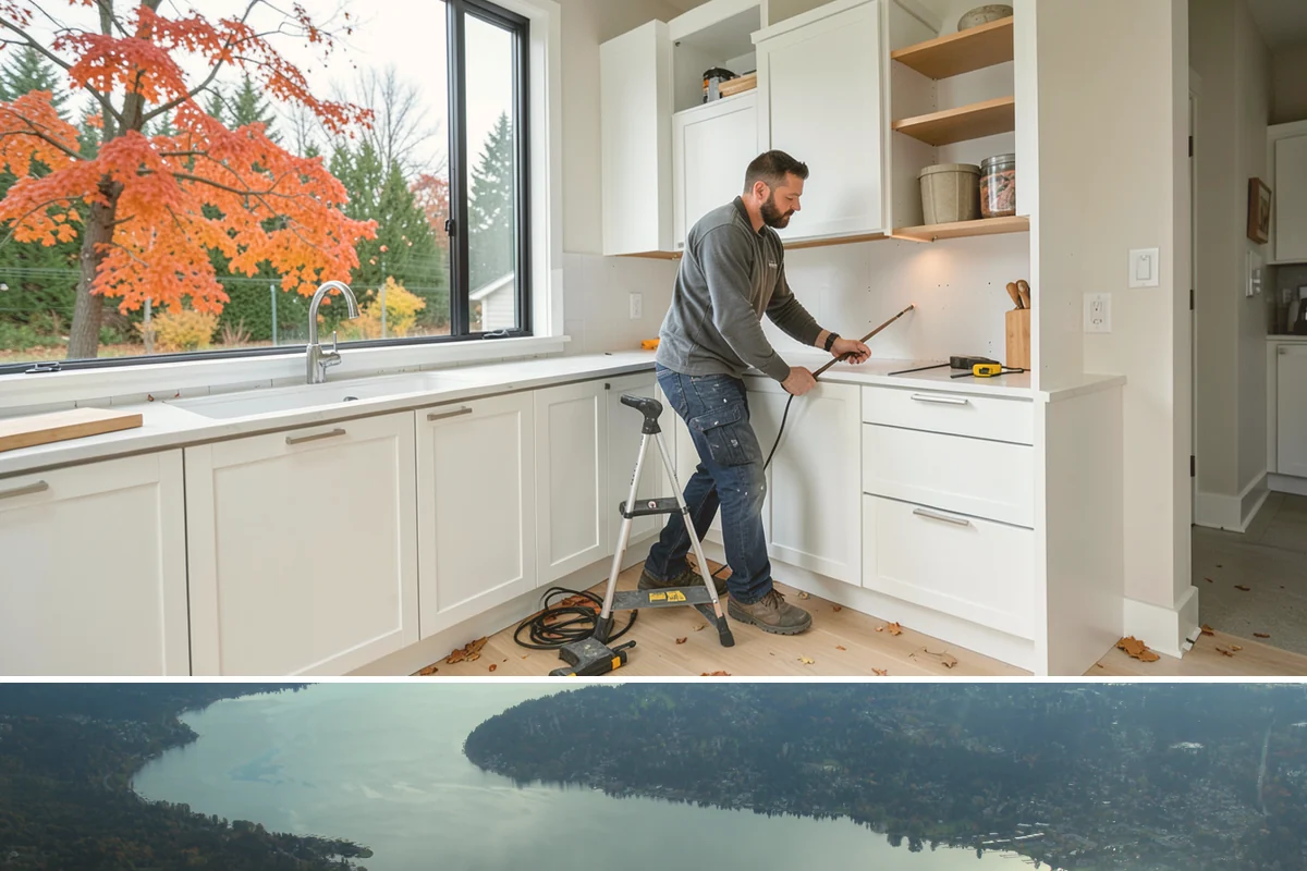 Garage Entry Door Installation in Sammamish, King County, WA - This interior-to-garage door can be installed any time of year.