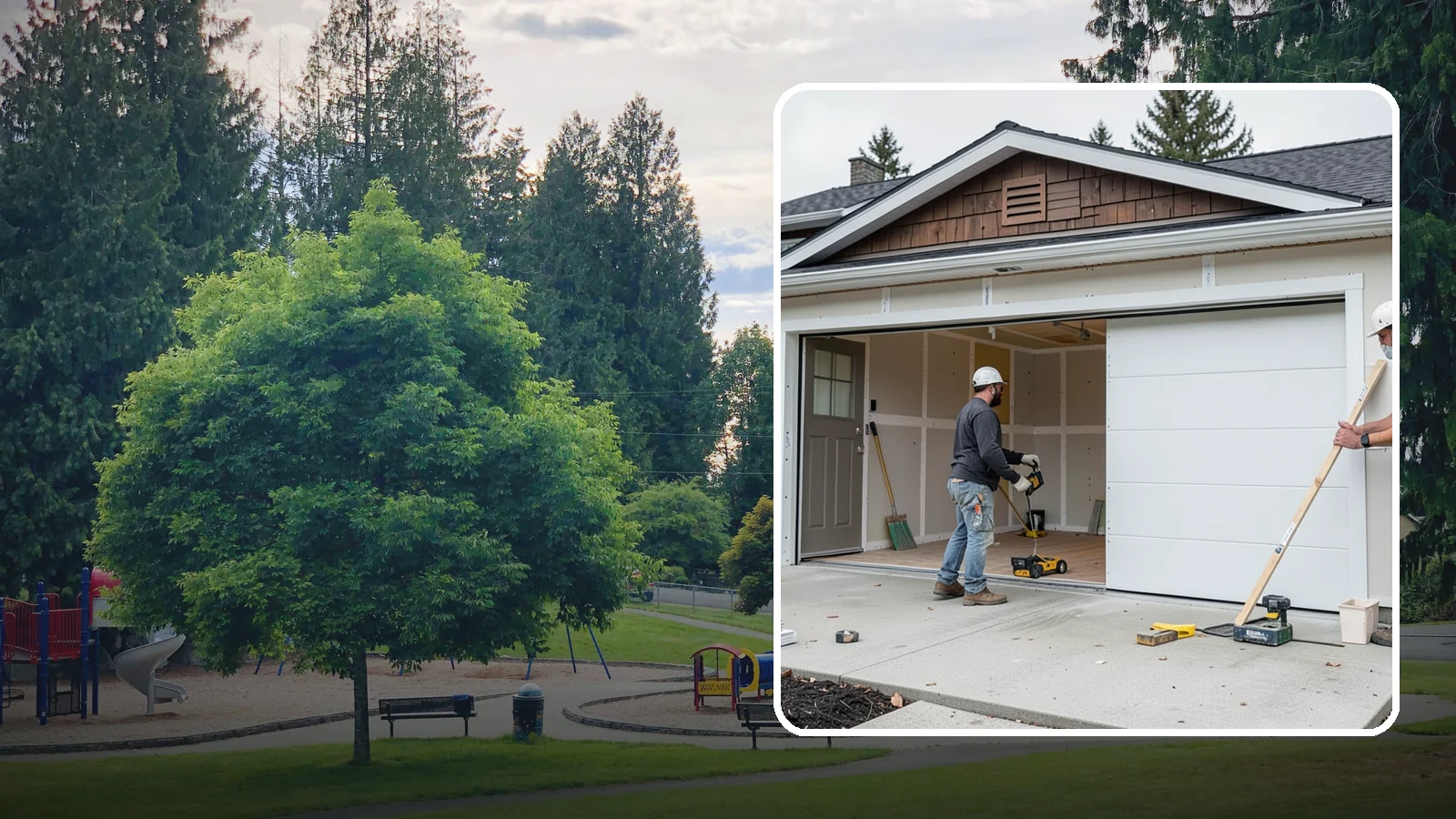 Garage Finishing in Bonney Lake, Pierce County, WA - Finishing out bare studs and concrete into a clean, insulated interior ready for everyday use.