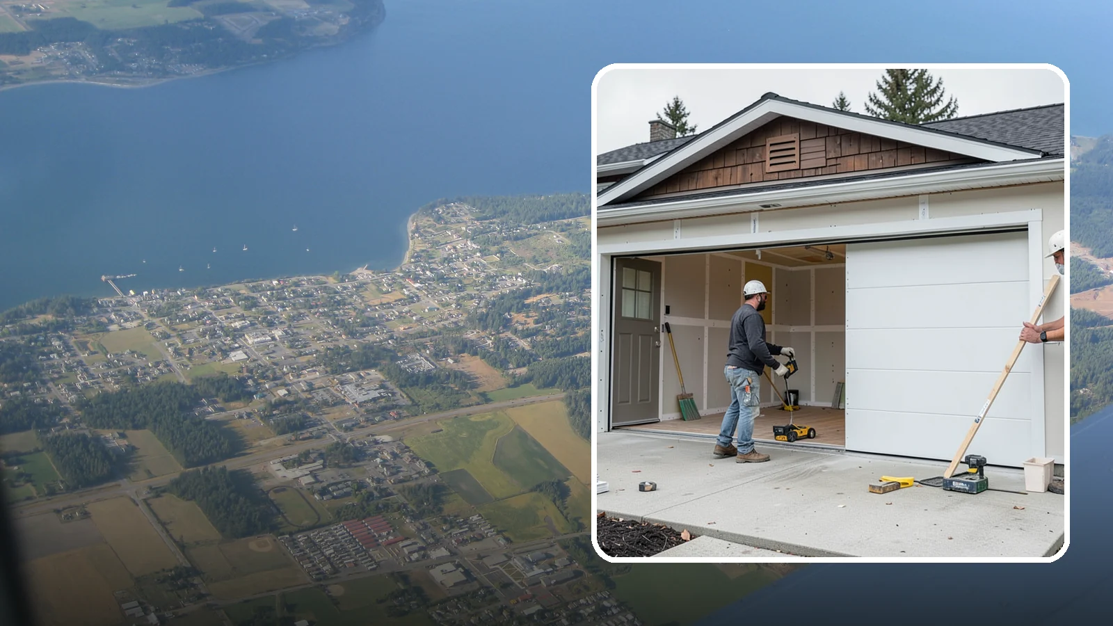 Garage Finishing in Coupeville, Island County, WA - Finishing out bare studs and concrete into a clean, insulated interior ready for everyday use.