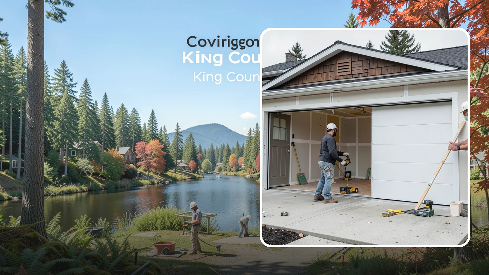 Garage Finishing in Covington, King County, WA - Finishing out bare studs and concrete into a clean, insulated interior ready for everyday use.