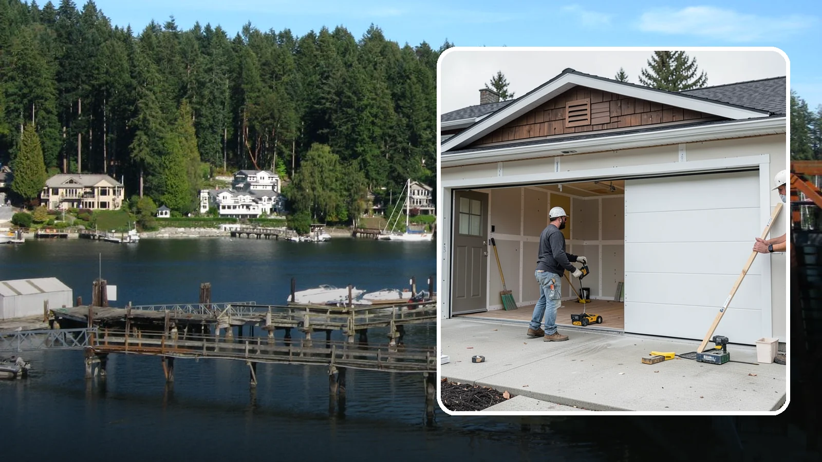 Garage Finishing in Gig Harbor, Pierce County, WA - Finishing out bare studs and concrete into a clean, insulated interior ready for everyday use.