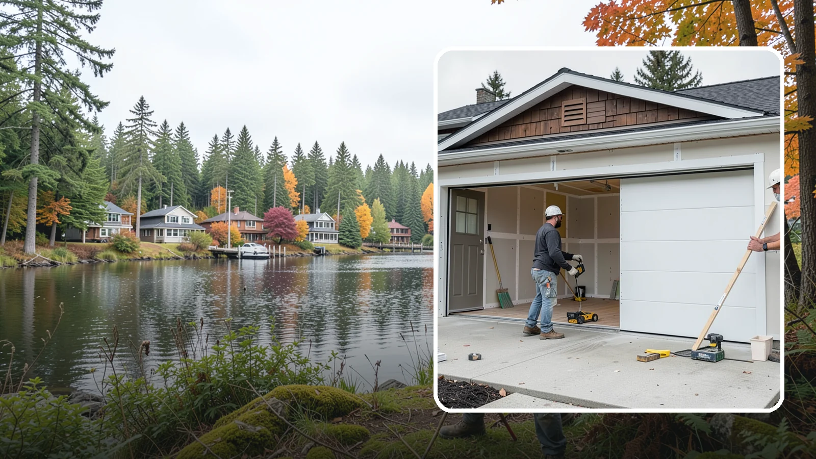 Garage Finishing in La Conner, Skagit County, WA - Finishing out bare studs and concrete into a clean, insulated interior ready for everyday use.
