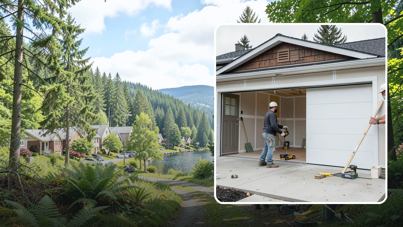 Garage Finishing in Lake Forest Park, King County, WA - Finishing out bare studs and concrete into a clean, insulated interior ready for everyday use.