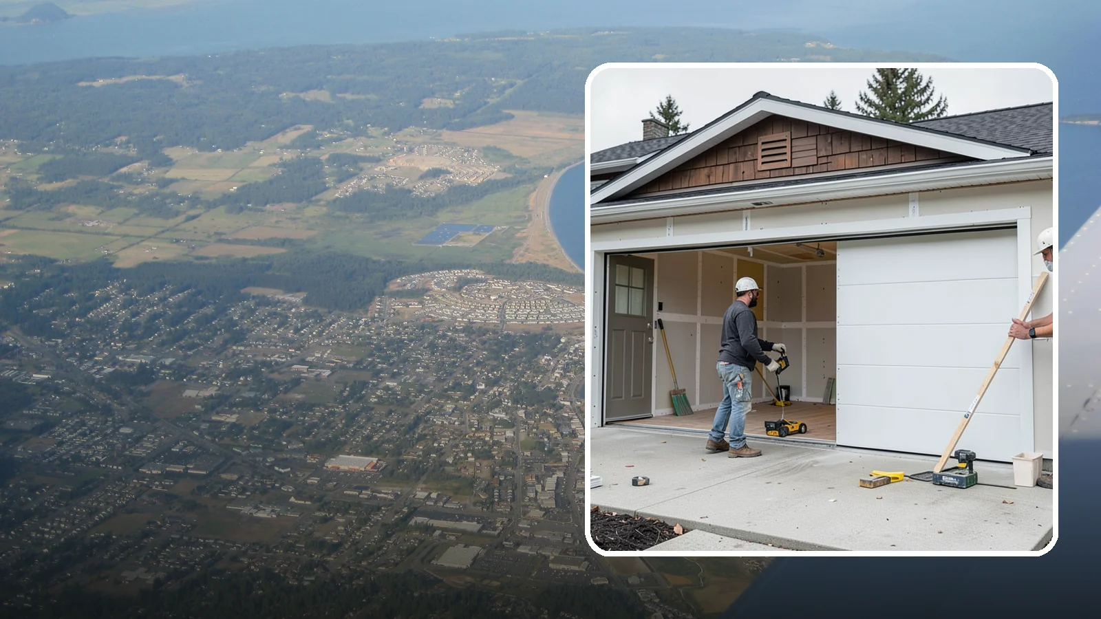 Garage Finishing in Oak Harbor, Island County, WA - Finishing out bare studs and concrete into a clean, insulated interior ready for everyday use.