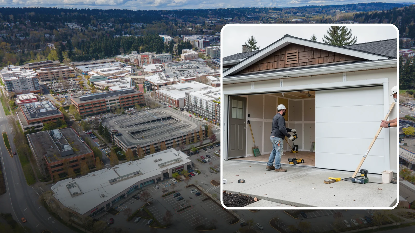 Garage Finishing in Redmond, King County, WA - Finishing out bare studs and concrete into a clean, insulated interior ready for everyday use.