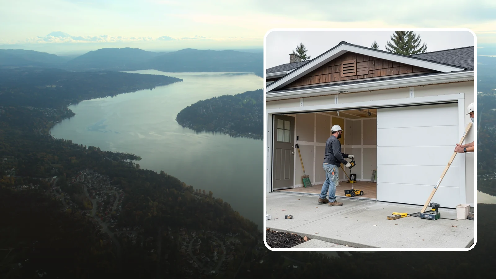 Garage Finishing in Sammamish, King County, WA - Finishing out bare studs and concrete into a clean, insulated interior ready for everyday use.