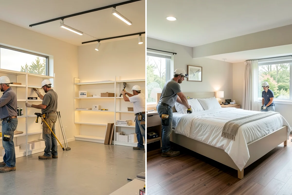 Garage Finishing in Seattle, King County, WA - Inspect and prep walls, ceiling, and slab