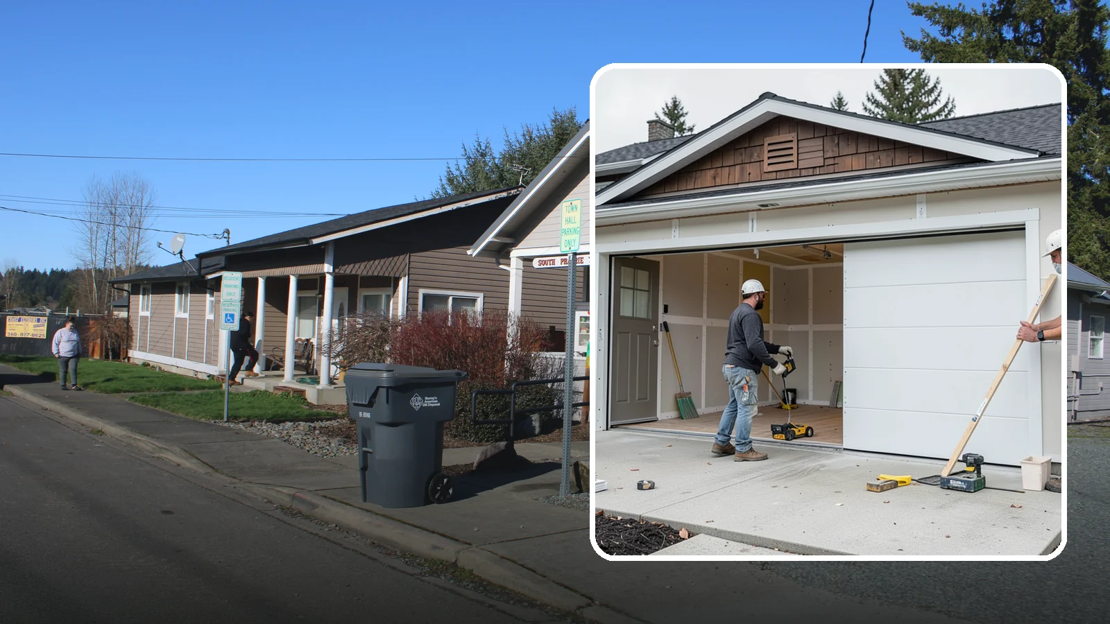 Garage Finishing in South Prairie, Pierce County, WA - Finishing out bare studs and concrete into a clean, insulated interior ready for everyday use.
