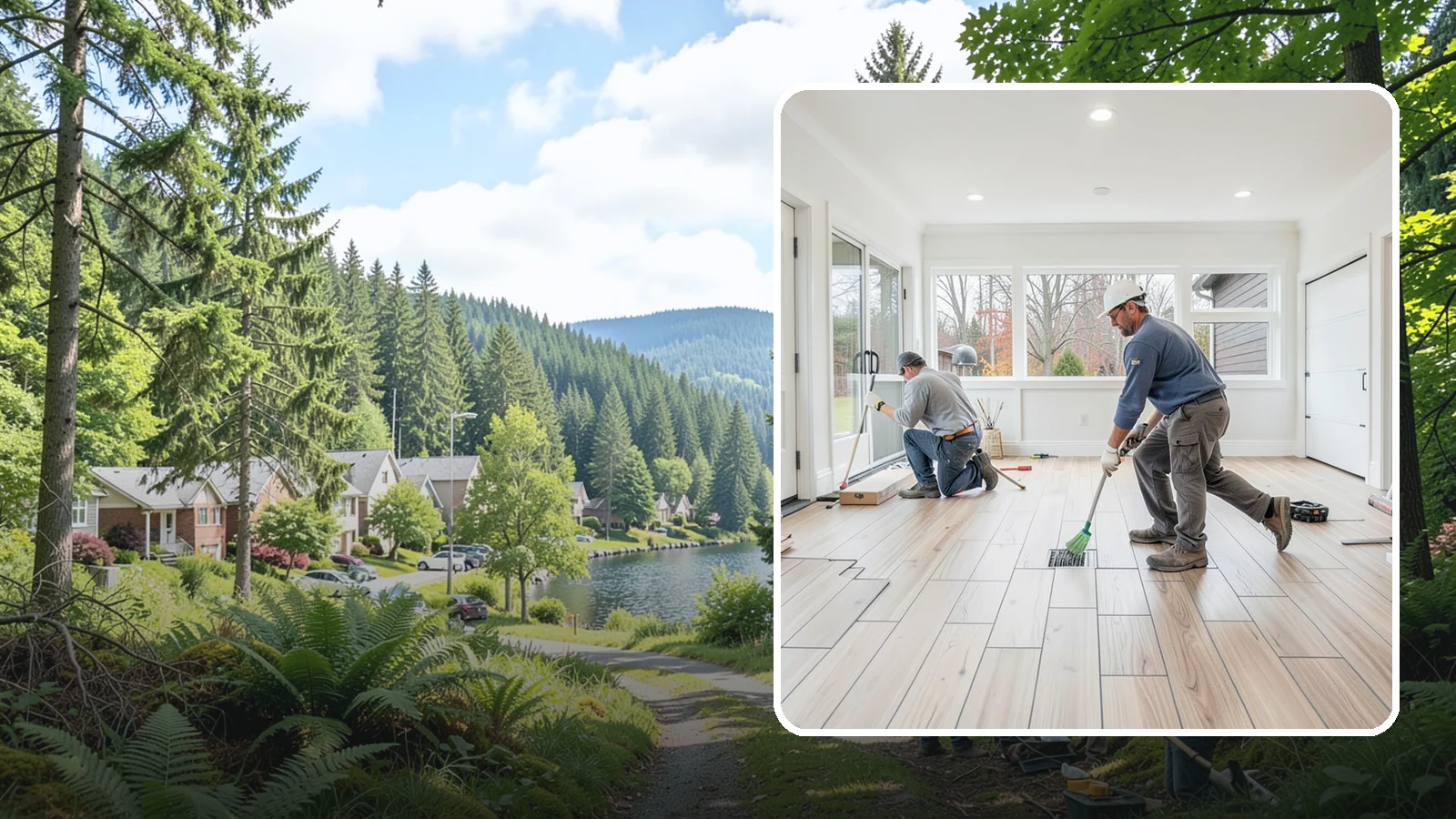 Garage Flooring Installation in Lake Forest Park, King County, WA - Rugged garage flooring installation that resists oil, moisture, and heavy loads while brightening the space.