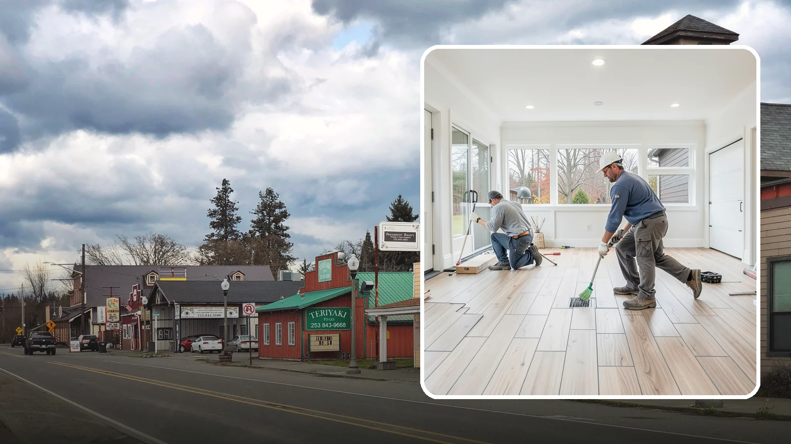 Garage Flooring Installation in Roy, Pierce County, WA - Rugged garage flooring installation that resists oil, moisture, and heavy loads while brightening the space.