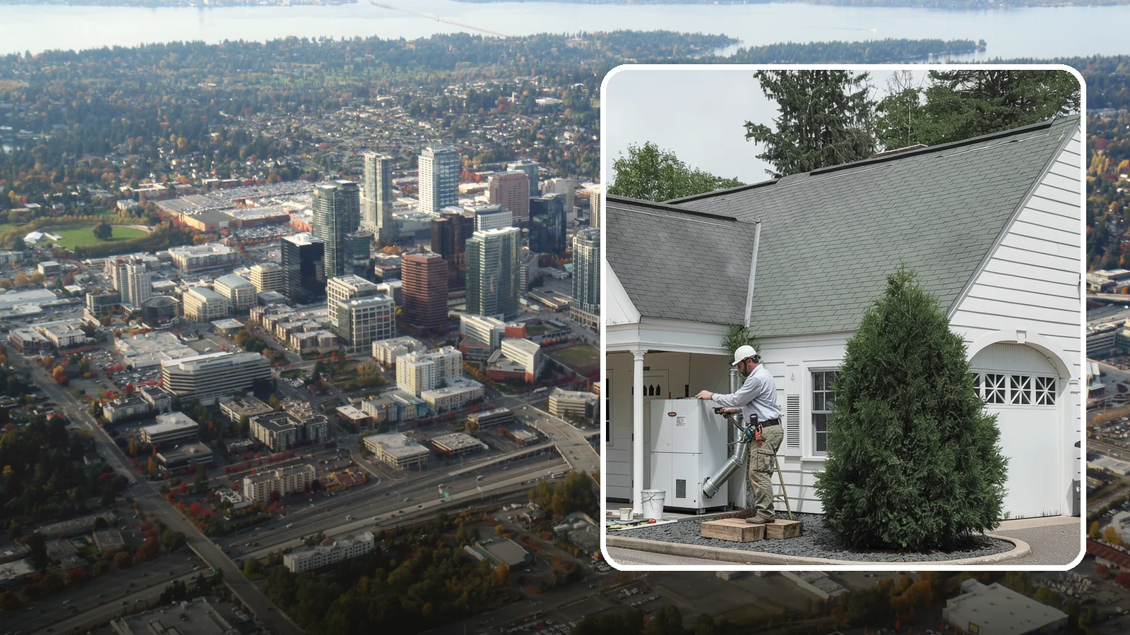 Garage Heating Installation in Bellevue, King County, WA - Installing heating that keeps the garage comfortable and usable through damp Puget Sound winters.