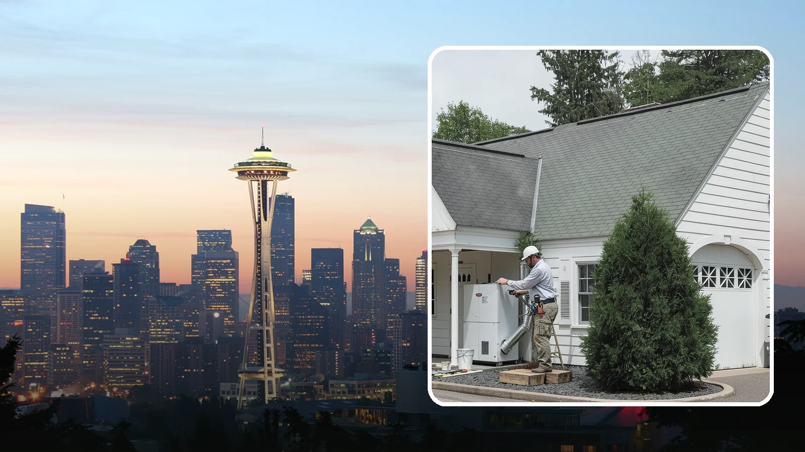 Garage Heating Installation in Seattle, King County, WA - Installing heating that keeps the garage comfortable and usable through damp Puget Sound winters.