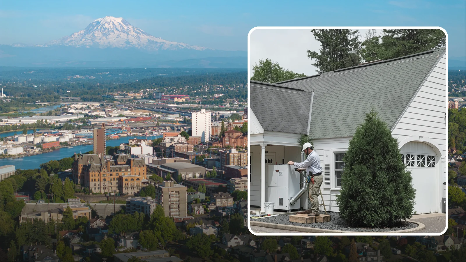 Garage Heating Installation in Tacoma, Pierce County, WA - Installing heating that keeps the garage comfortable and usable through damp Puget Sound winters.