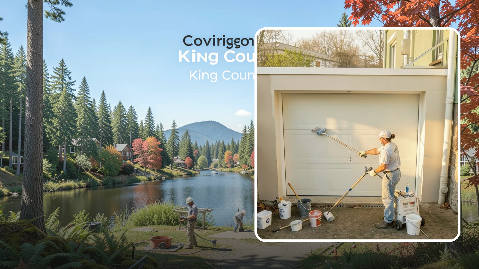 Garage Painting in Covington, King County, WA - Garage painting refreshes walls, ceilings, and trim to make the space cleaner and brighter.