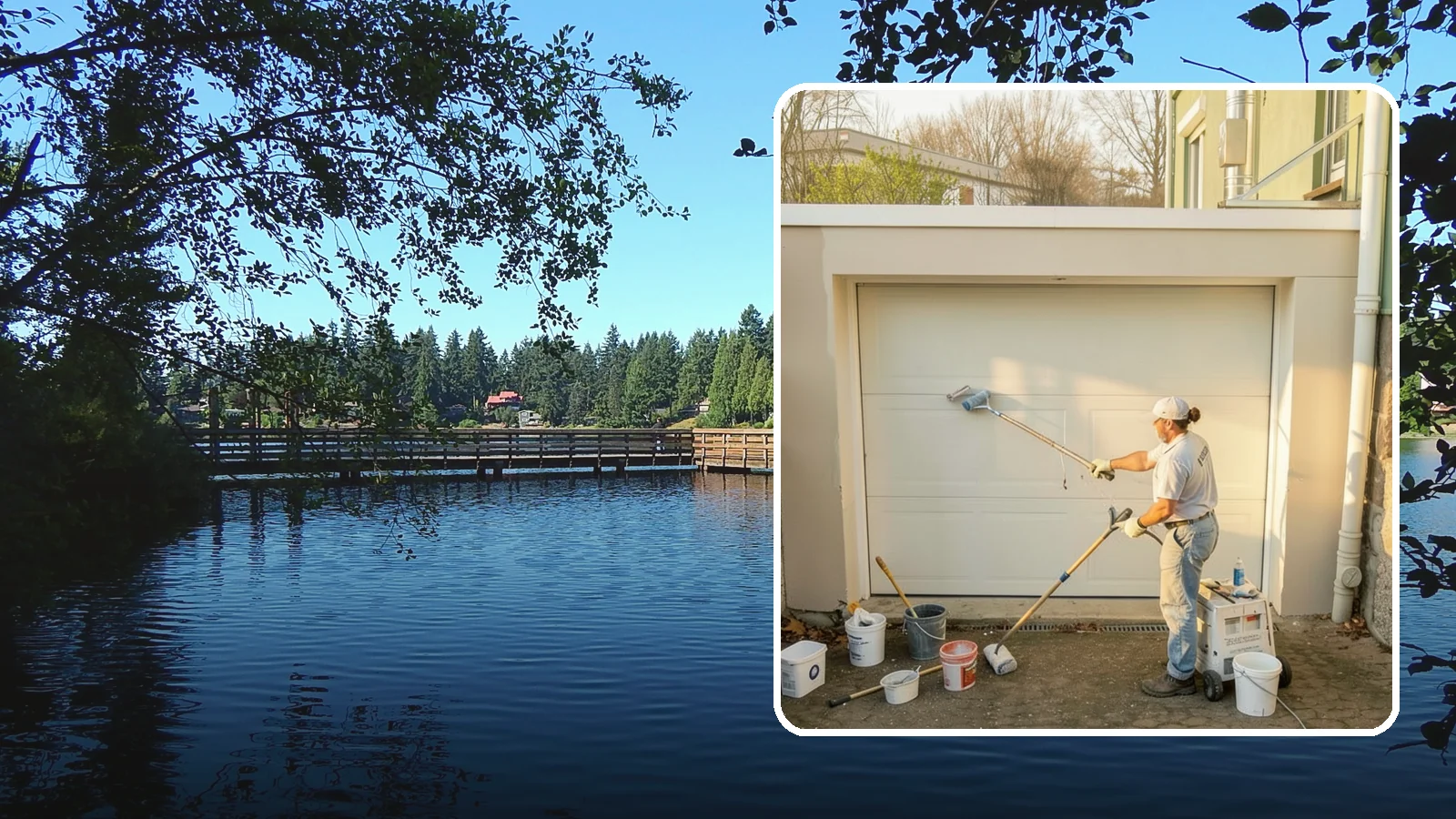 Garage Painting in Federal Way, King County, WA - Garage painting refreshes walls, ceilings, and trim to make the space cleaner and brighter.