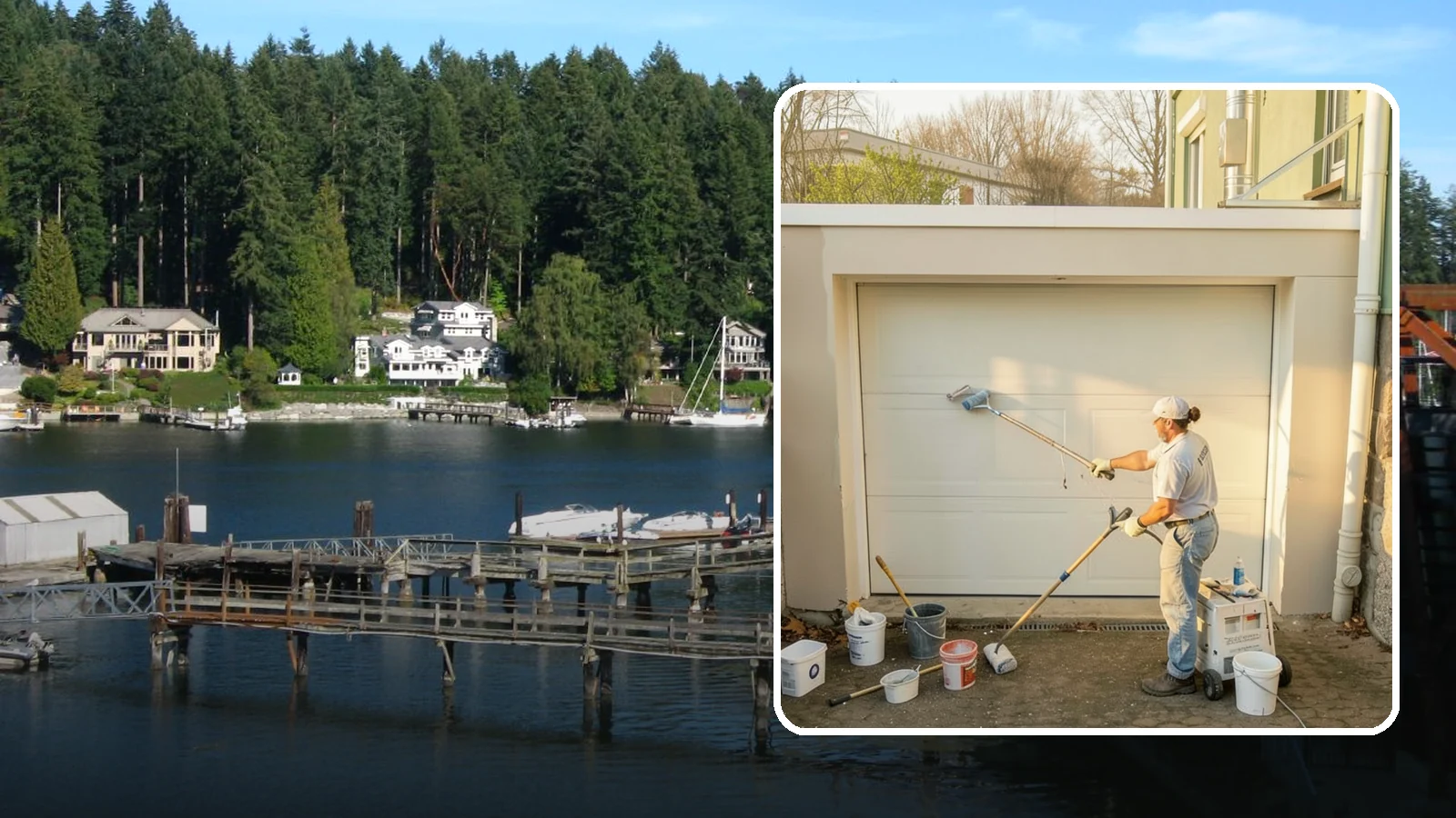 Garage Painting in Gig Harbor, Pierce County, WA - Garage painting refreshes walls, ceilings, and trim to make the space cleaner and brighter.