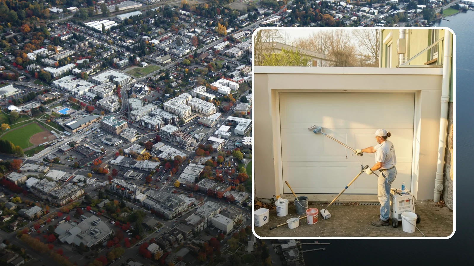 Garage Painting in Kirkland, King County, WA - Garage painting refreshes walls, ceilings, and trim to make the space cleaner and brighter.