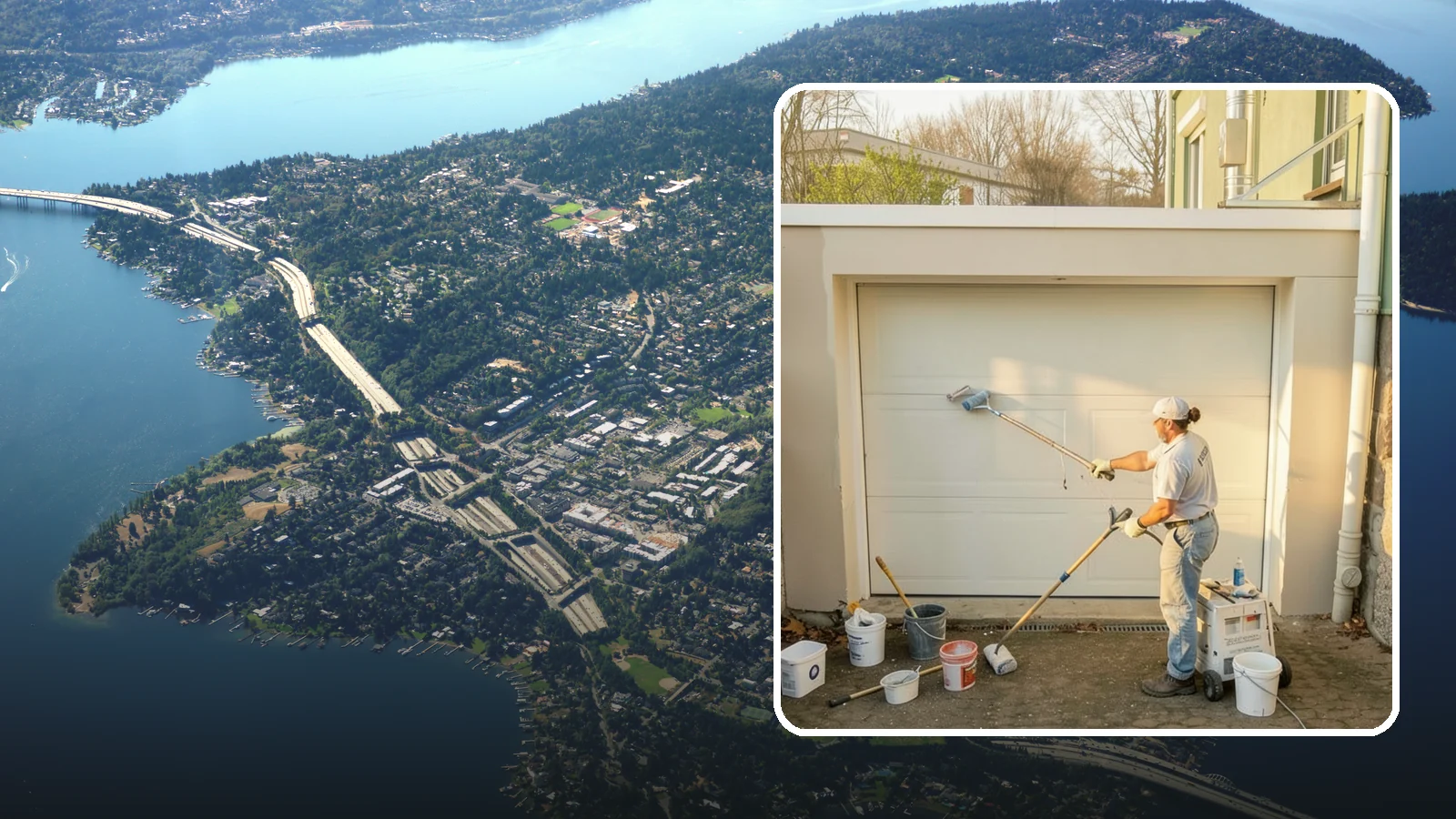 Garage Painting in Mercer Island, King County, WA - Garage painting refreshes walls, ceilings, and trim to make the space cleaner and brighter.