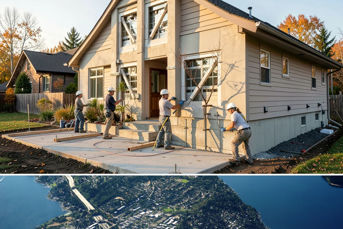 Garage Painting in Mercer Island, King County, WA - Garage painting can be done year-round, though mild dry days help ventilation and speed drying.