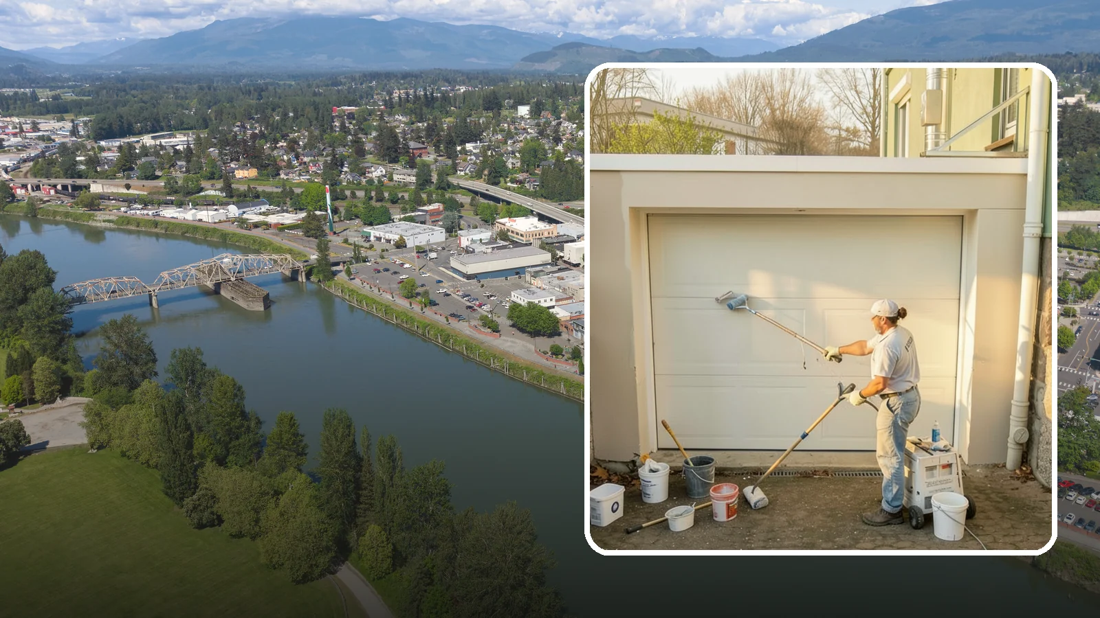 Garage Painting in Mount Vernon, Skagit County, WA - Garage painting refreshes walls, ceilings, and trim to make the space cleaner and brighter.