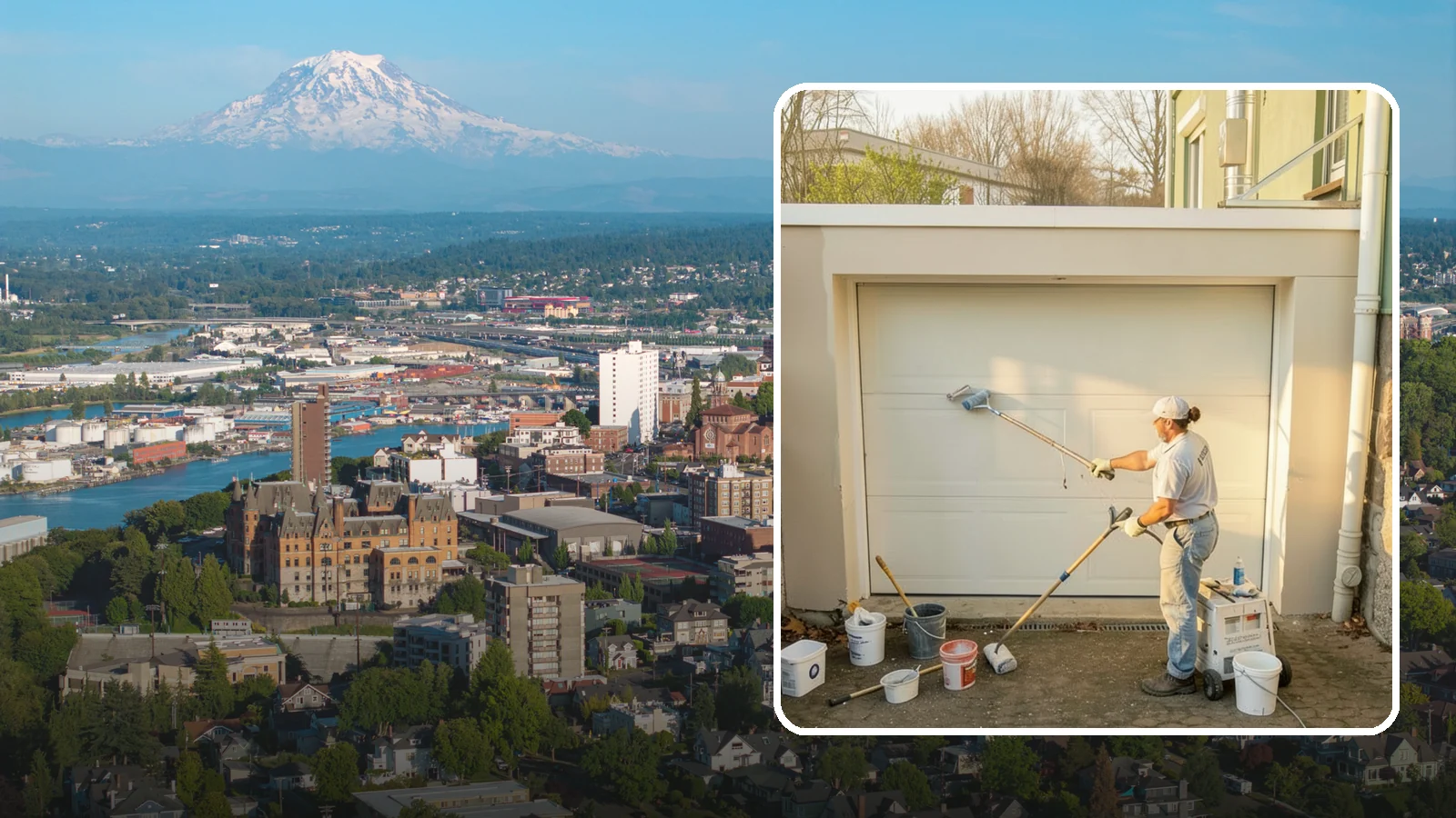 Garage Painting in Tacoma, Pierce County, WA - Garage painting refreshes walls, ceilings, and trim to make the space cleaner and brighter.