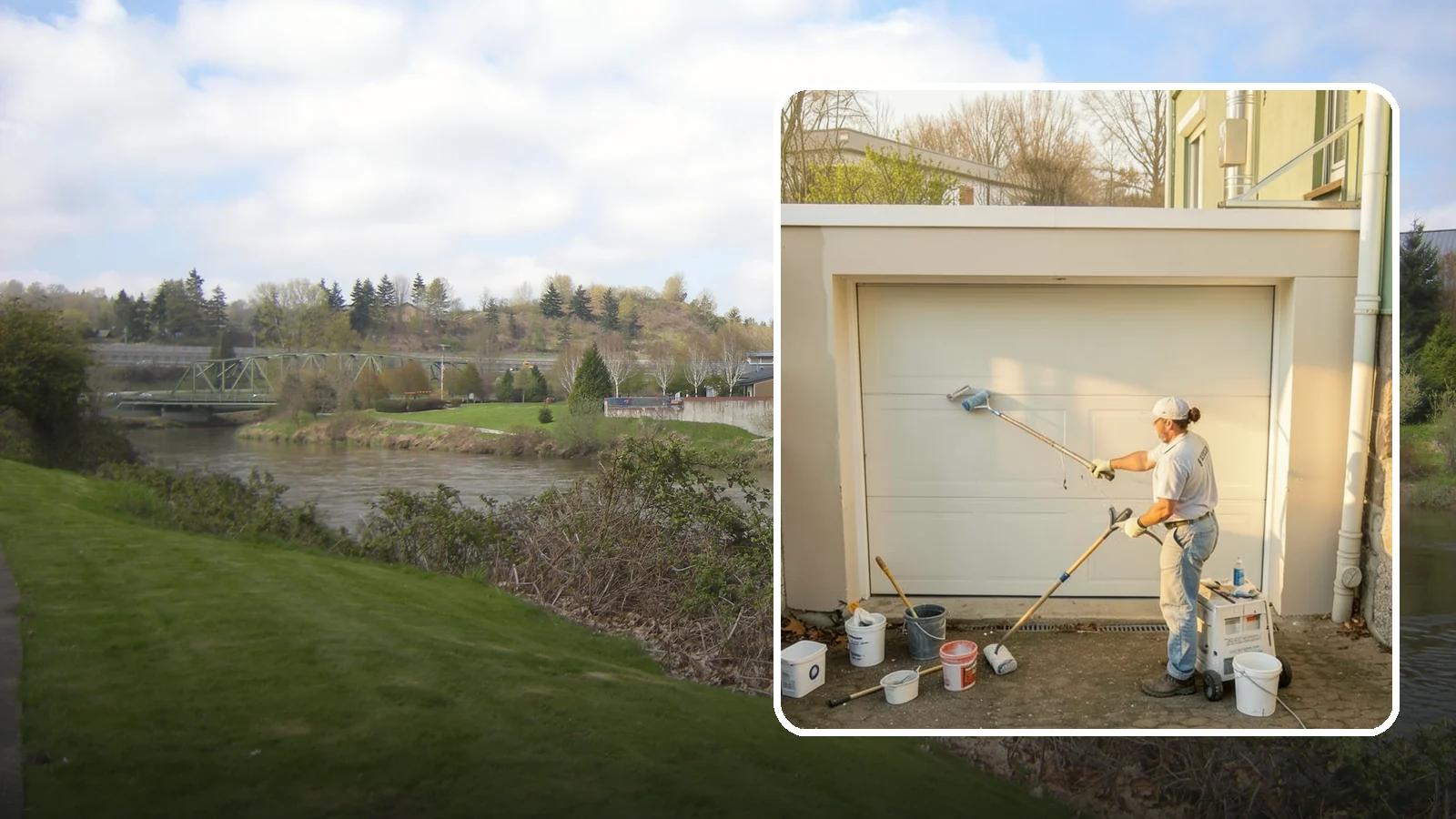 Garage Painting in Tukwila, King County, WA - Garage painting refreshes walls, ceilings, and trim to make the space cleaner and brighter.