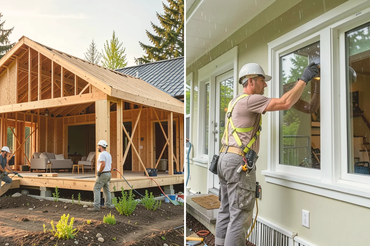 Garage Remodeling in Bellevue, King County, WA - Walk the garage to assess slab, framing, and moisture