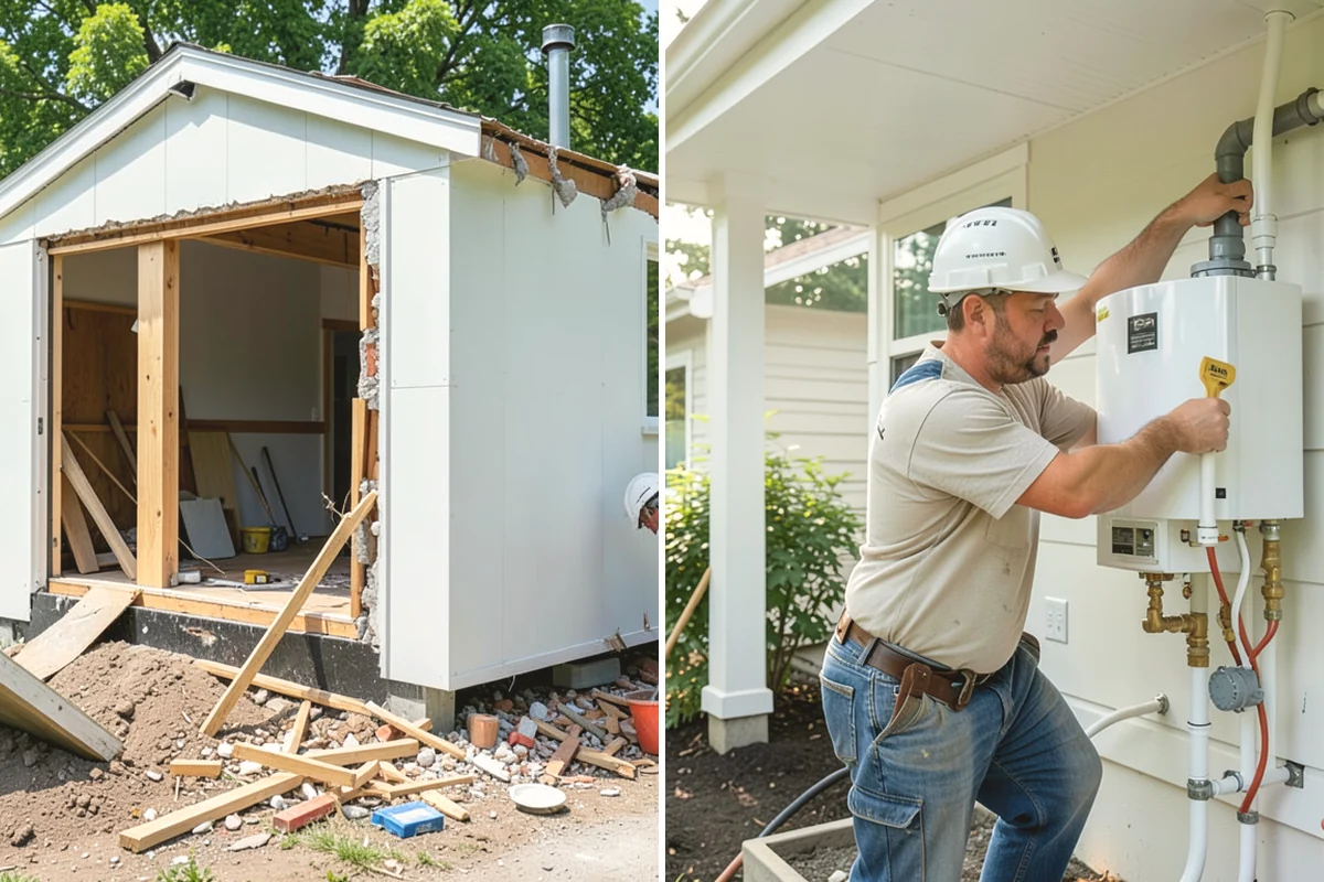 Garage Remodeling in Monroe, Snohomish County, WA - Walk the garage to assess slab, framing, and moisture