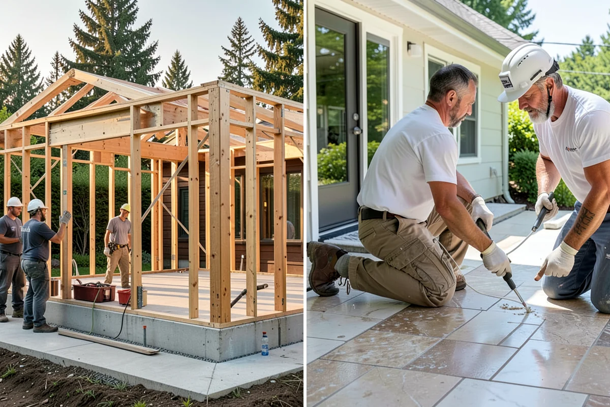 Garage Remodeling in Seattle, King County, WA - Walk the garage to assess slab, framing, and moisture