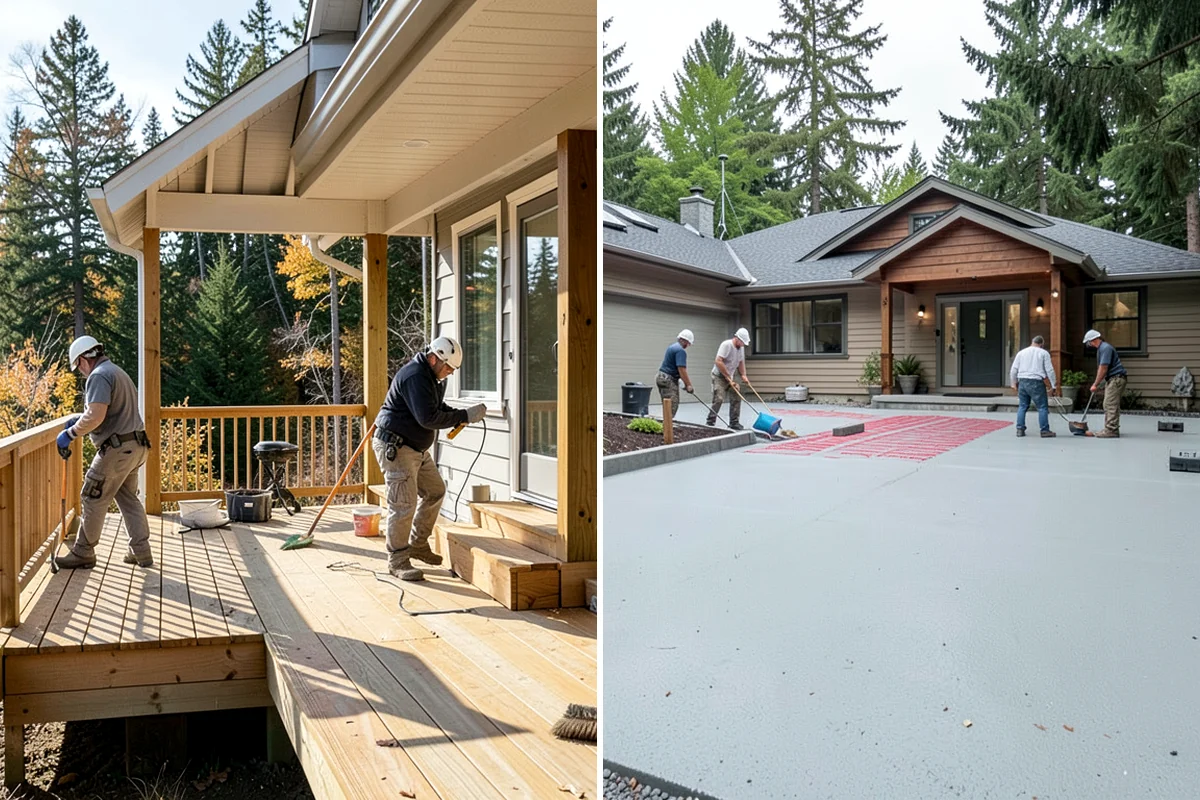 Garage Remodeling in Shoreline, King County, WA - Walk the garage to assess slab, framing, and moisture