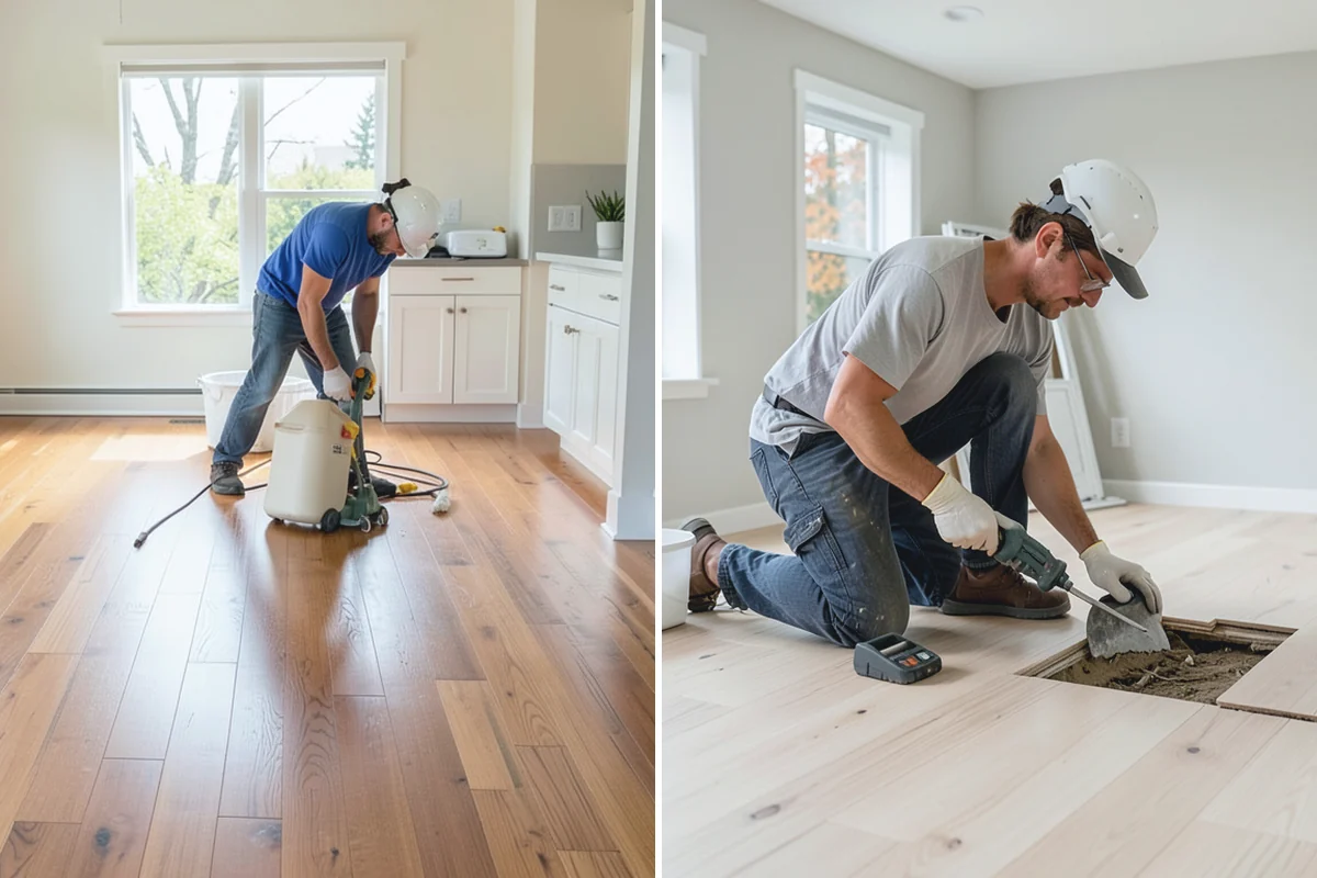 Garage Remodeling in Woodinville, King County, WA - Walk the garage to assess slab, framing, and moisture
