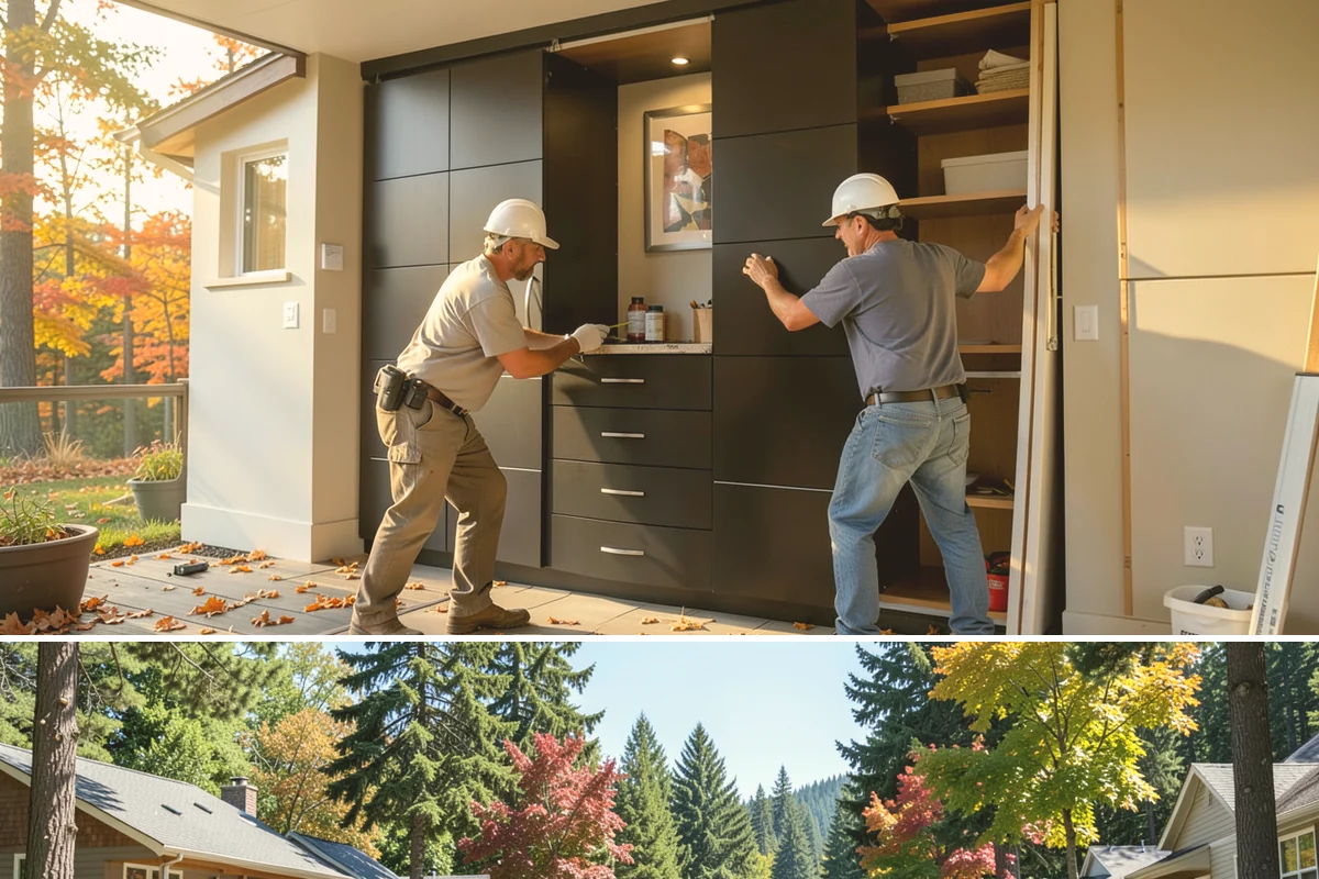 Garage Shelving in Orting, Pierce County, WA - Shelving can be added any month, with early fall a popular time to organize before winter gear and holiday storage pile up.