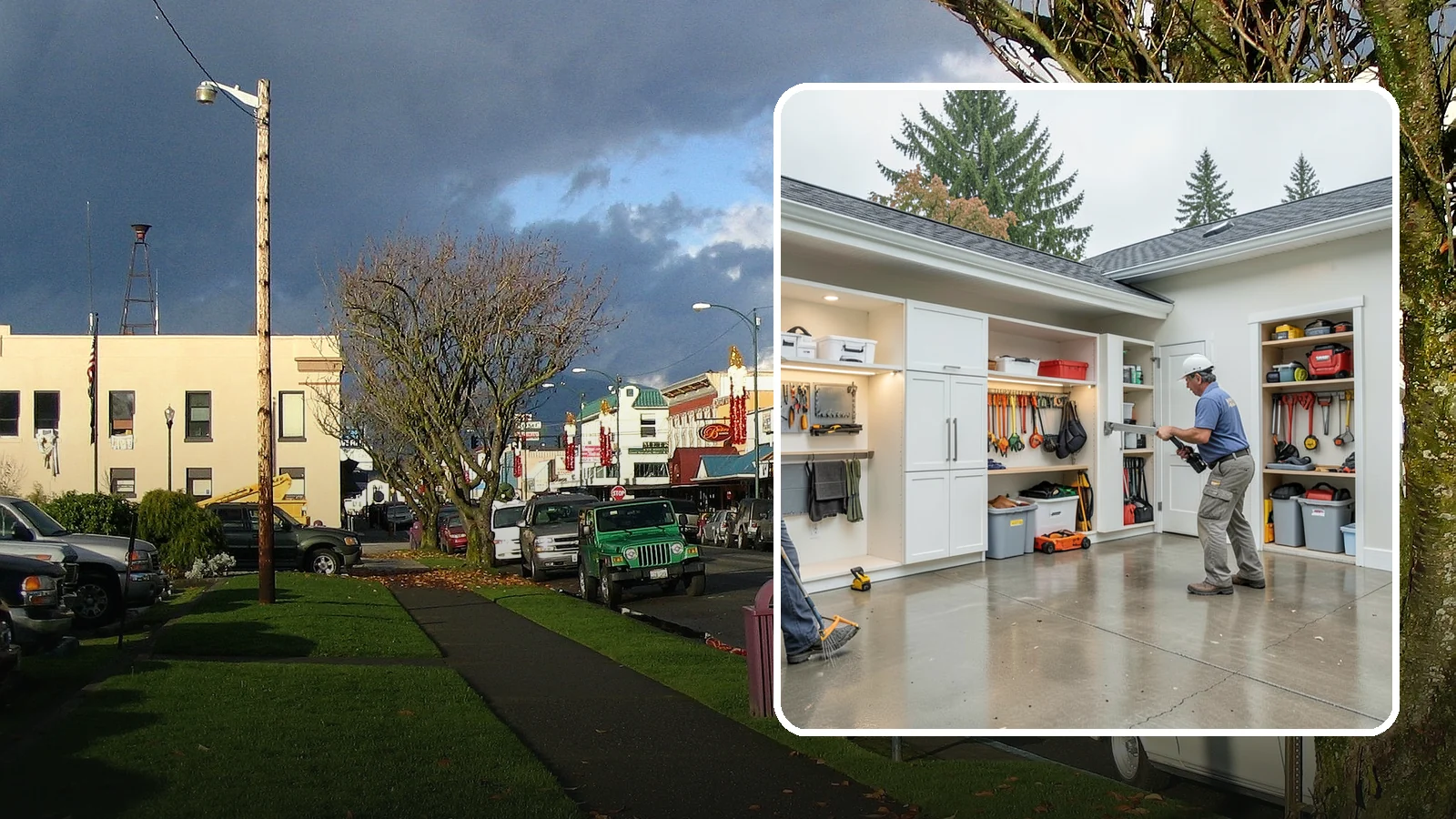Garage Storage System in Arlington, Snohomish County, WA - Designing and installing organized storage systems that free up floor space and keep gear off damp concrete.