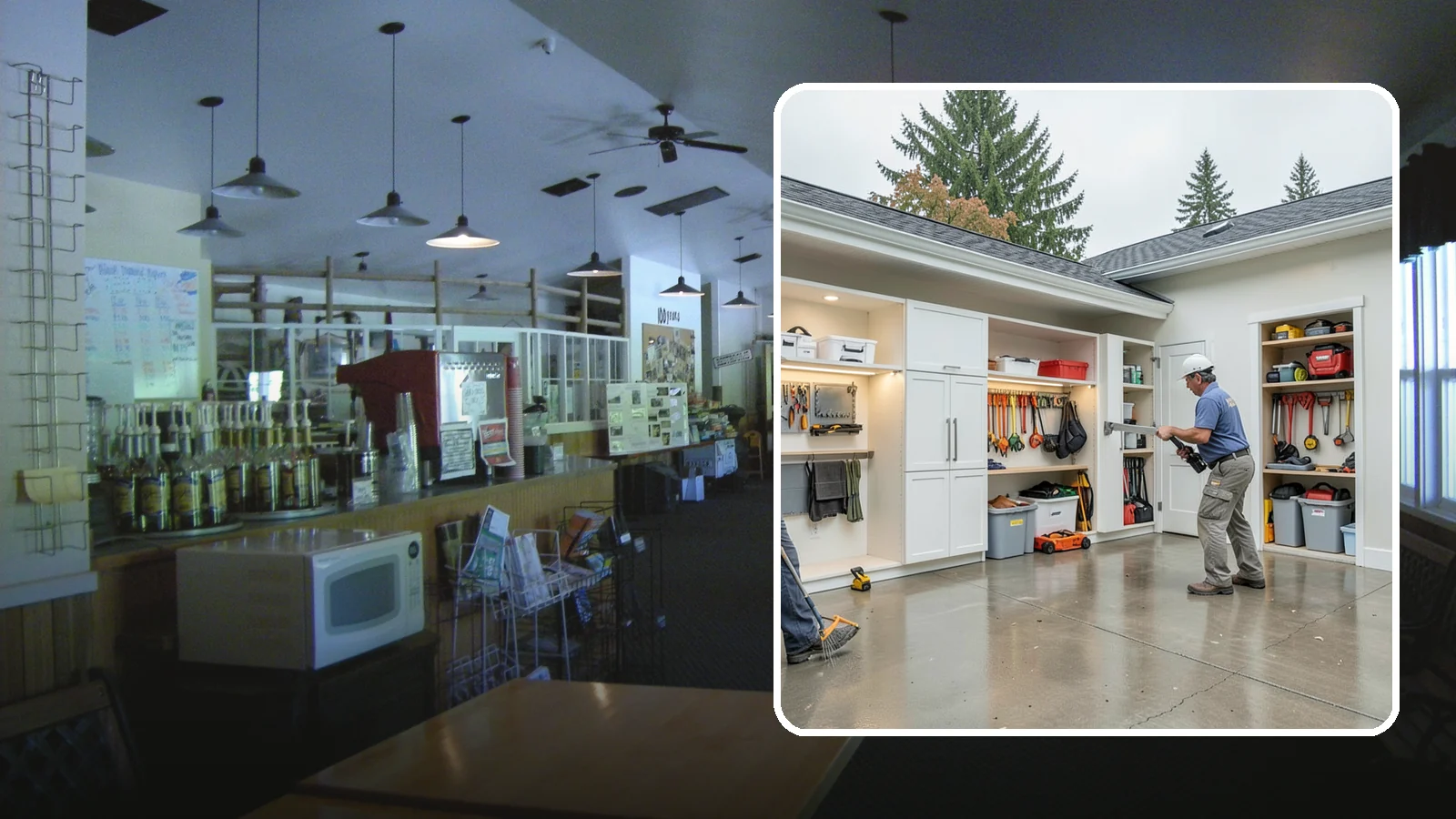 Garage Storage System in Black Diamond, King County, WA - Designing and installing organized storage systems that free up floor space and keep gear off damp concrete.