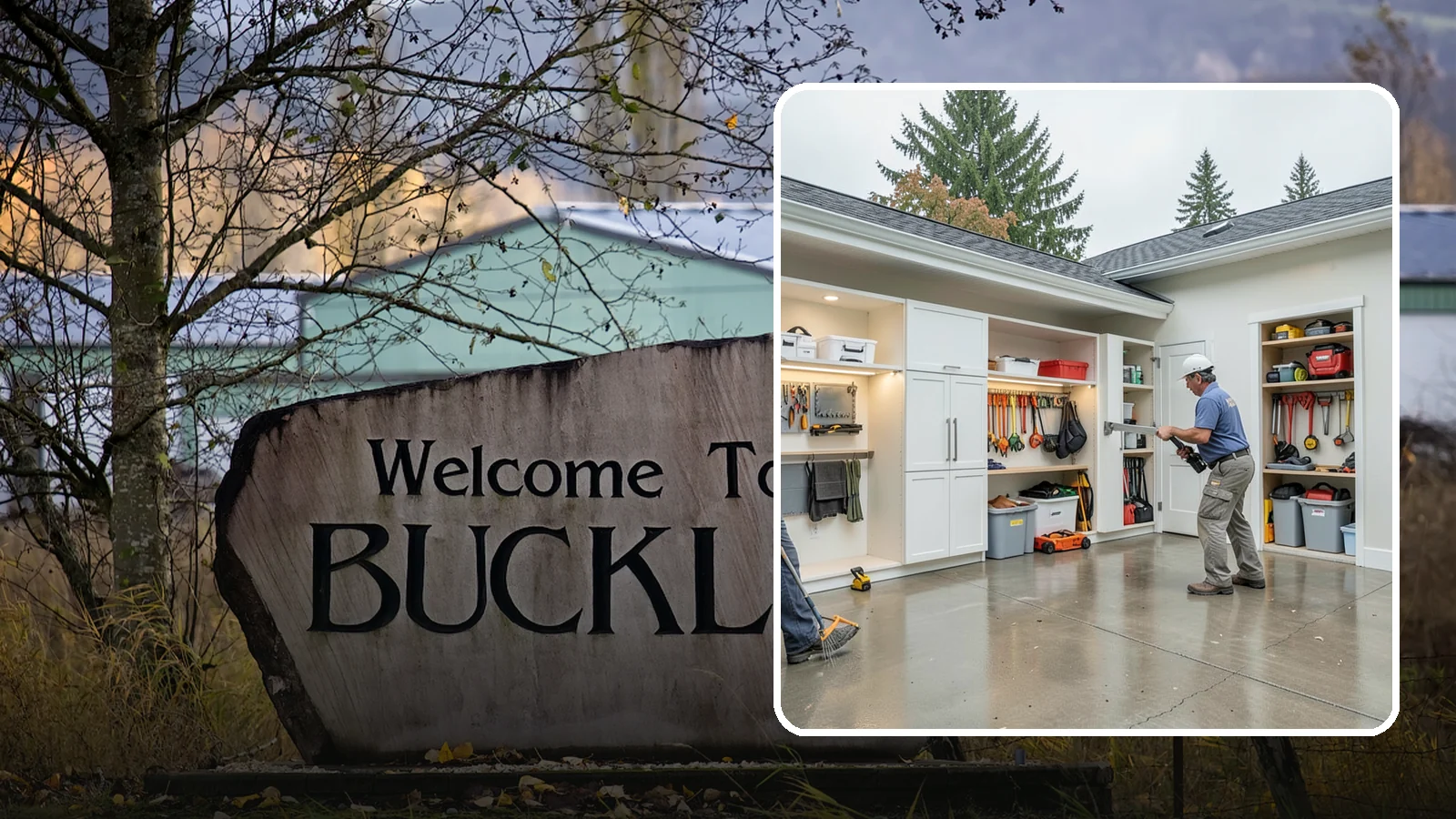 Garage Storage System in Buckley, Pierce County, WA - Designing and installing organized storage systems that free up floor space and keep gear off damp concrete.