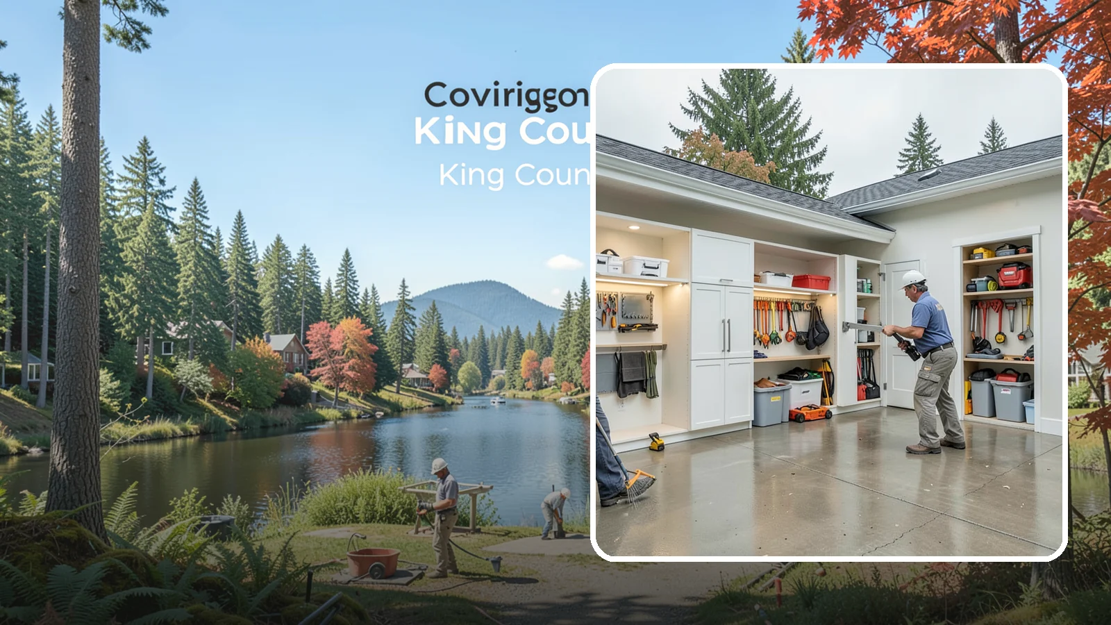 Garage Storage System in Covington, King County, WA - Designing and installing organized storage systems that free up floor space and keep gear off damp concrete.