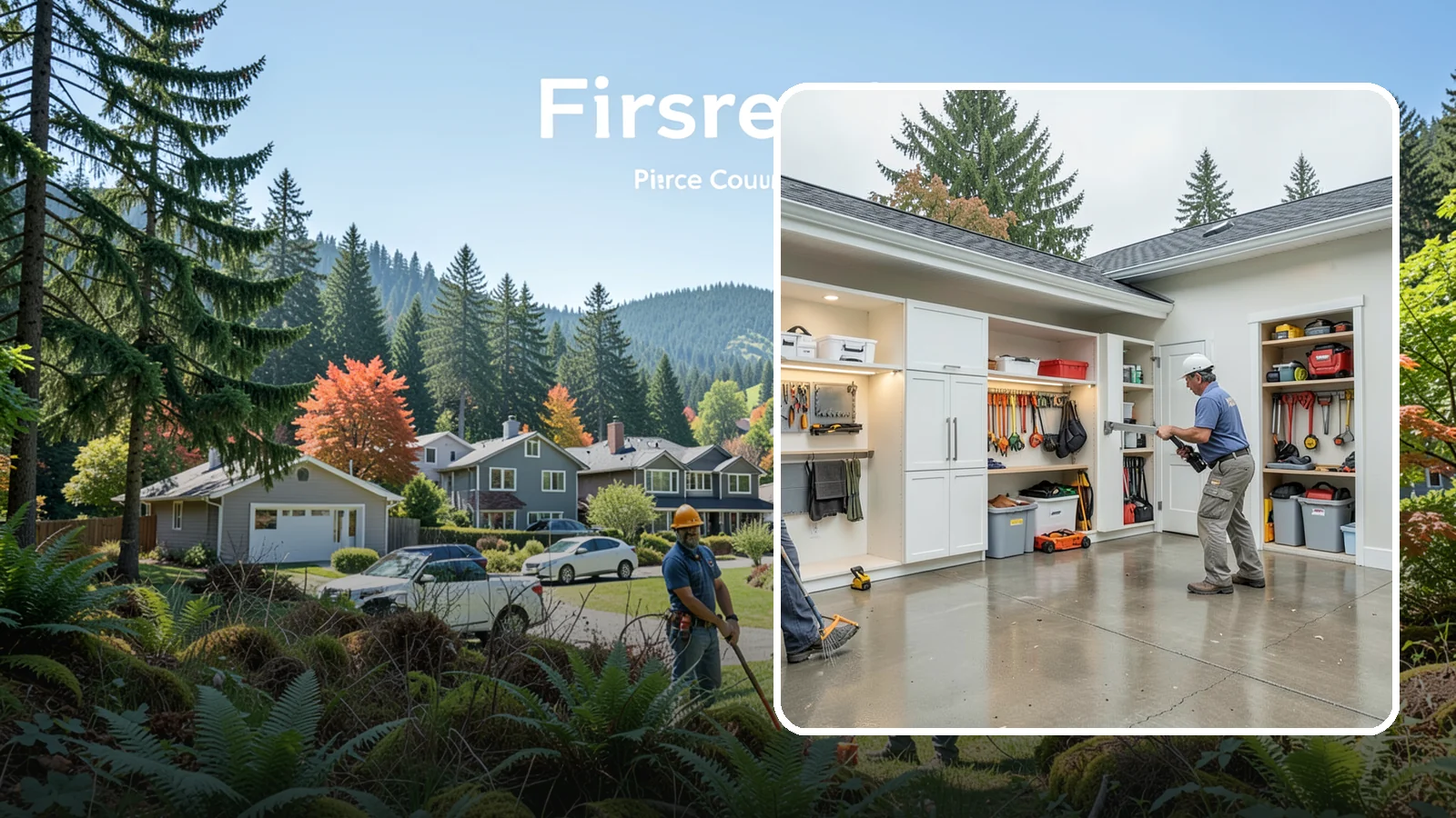 Garage Storage System in Fircrest, Pierce County, WA - Designing and installing organized storage systems that free up floor space and keep gear off damp concrete.