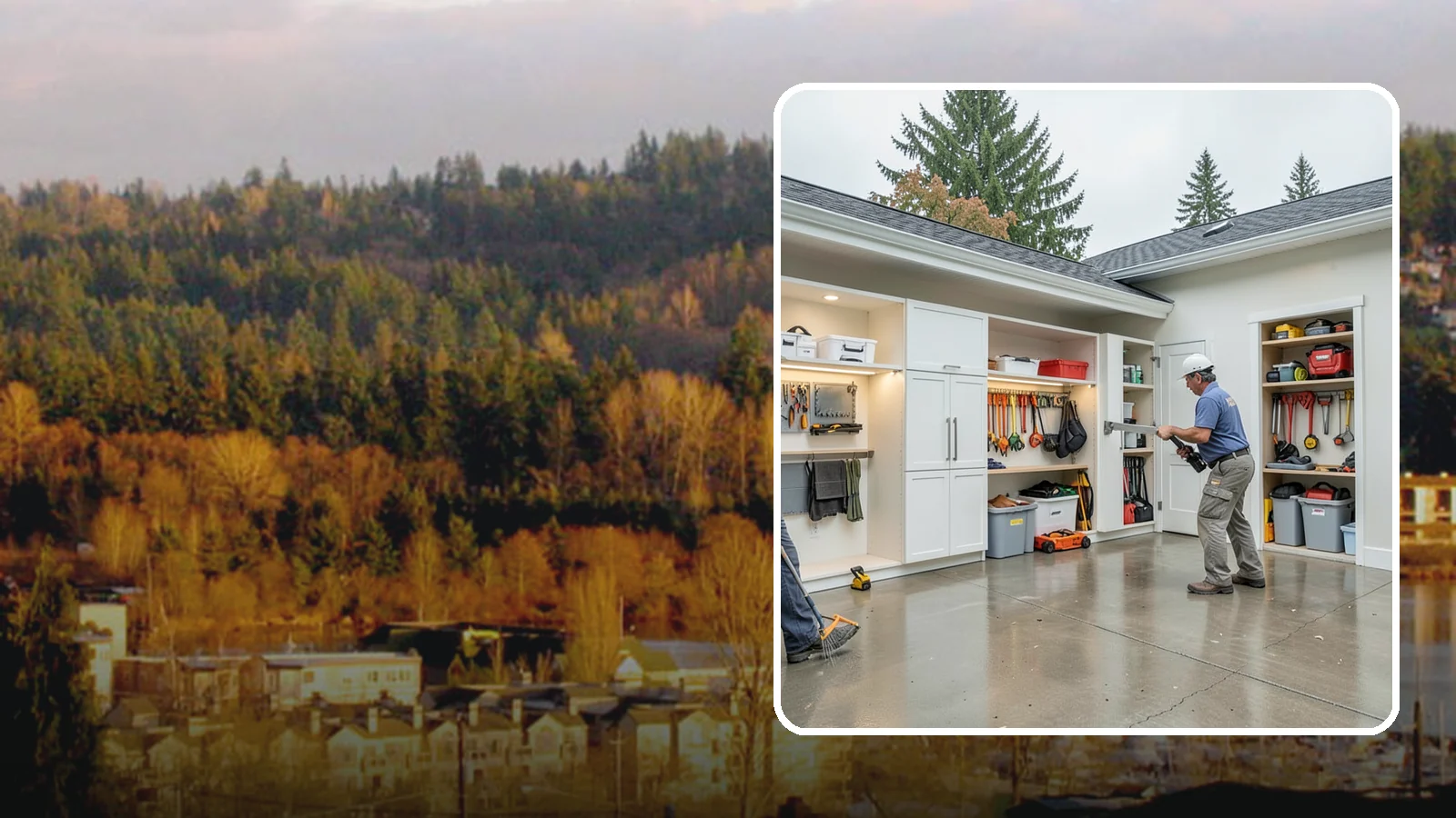 Garage Storage System in Kenmore, King County, WA - Designing and installing organized storage systems that free up floor space and keep gear off damp concrete.