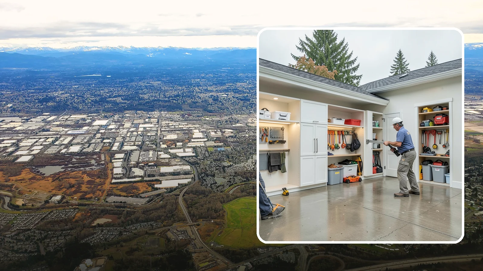 Garage Storage System in Kent, King County, WA - Designing and installing organized storage systems that free up floor space and keep gear off damp concrete.