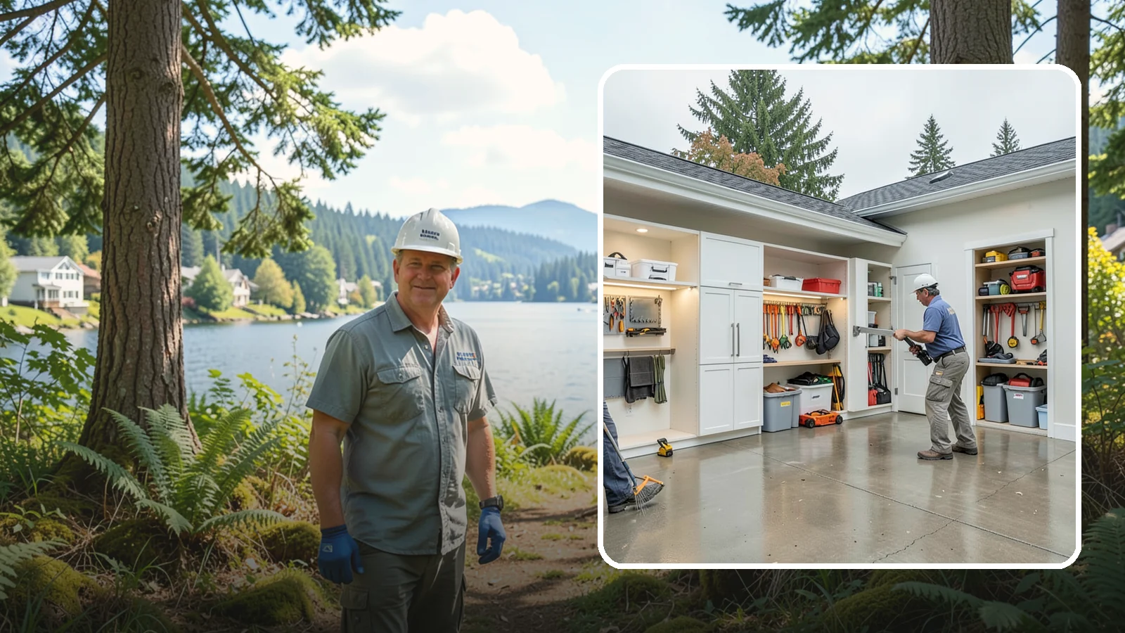 Garage Storage System in Milton, King County, WA - Designing and installing organized storage systems that free up floor space and keep gear off damp concrete.