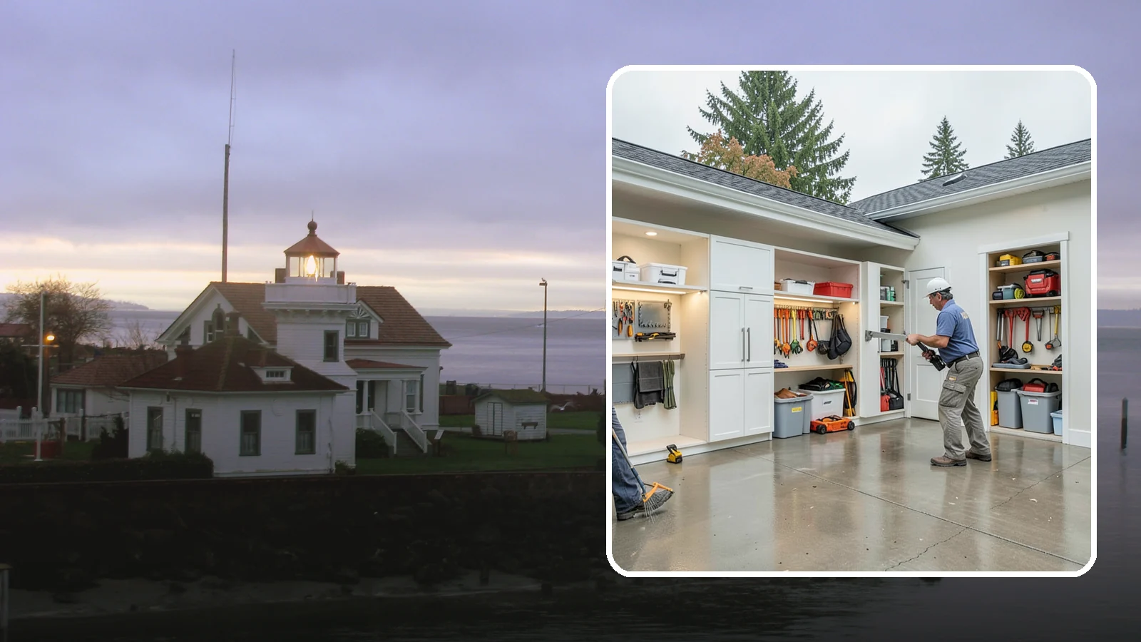 Garage Storage System in Mukilteo, Snohomish County, WA - Designing and installing organized storage systems that free up floor space and keep gear off damp concrete.