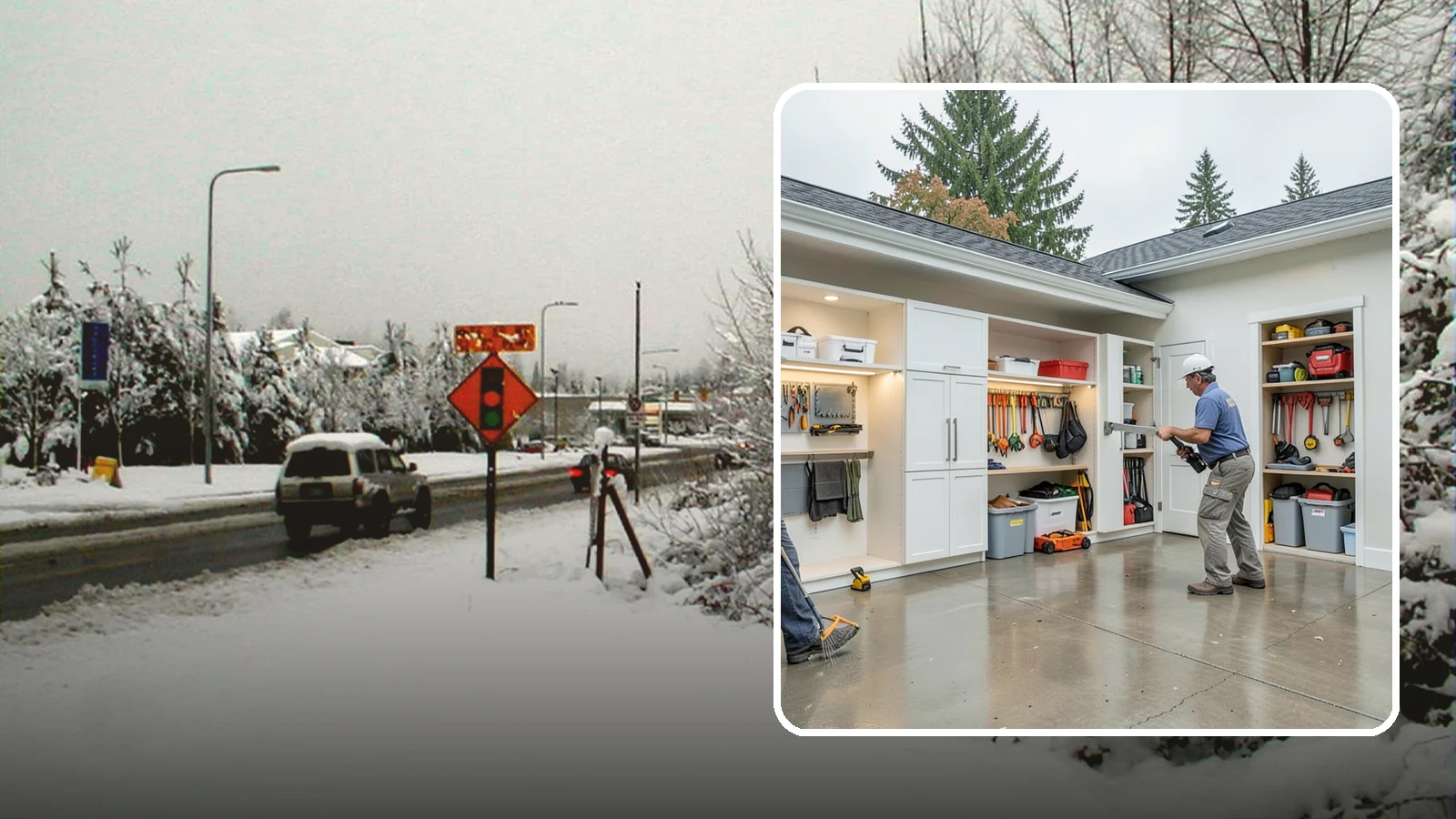Garage Storage System in Newcastle, King County, WA - Designing and installing organized storage systems that free up floor space and keep gear off damp concrete.