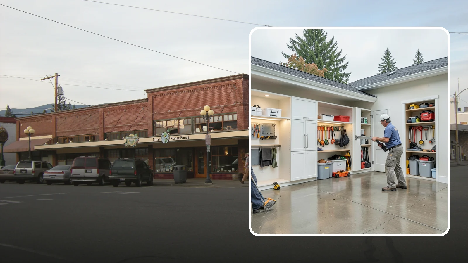 Garage Storage System in Sedro-Woolley, Skagit County, WA - Designing and installing organized storage systems that free up floor space and keep gear off damp concrete.