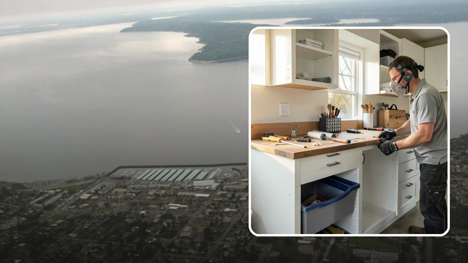 Garage Workbench Installation in Des Moines, King County, WA - Building a solid, well-lit workbench tailored to your projects and available garage space.