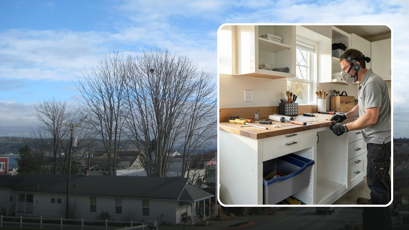 Garage Workbench Installation in Langley, Island County, WA - Building a solid, well-lit workbench tailored to your projects and available garage space.