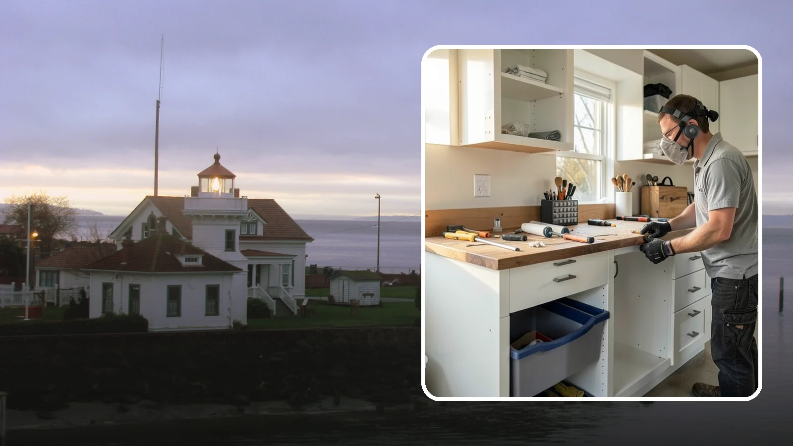 Garage Workbench Installation in Mukilteo, Snohomish County, WA - Building a solid, well-lit workbench tailored to your projects and available garage space.