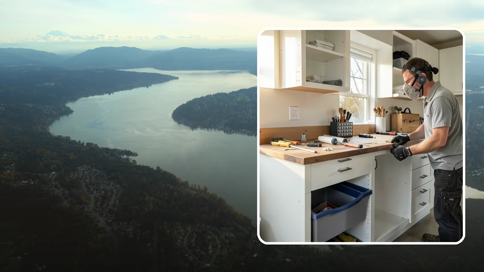 Garage Workbench Installation in Sammamish, King County, WA - Building a solid, well-lit workbench tailored to your projects and available garage space.