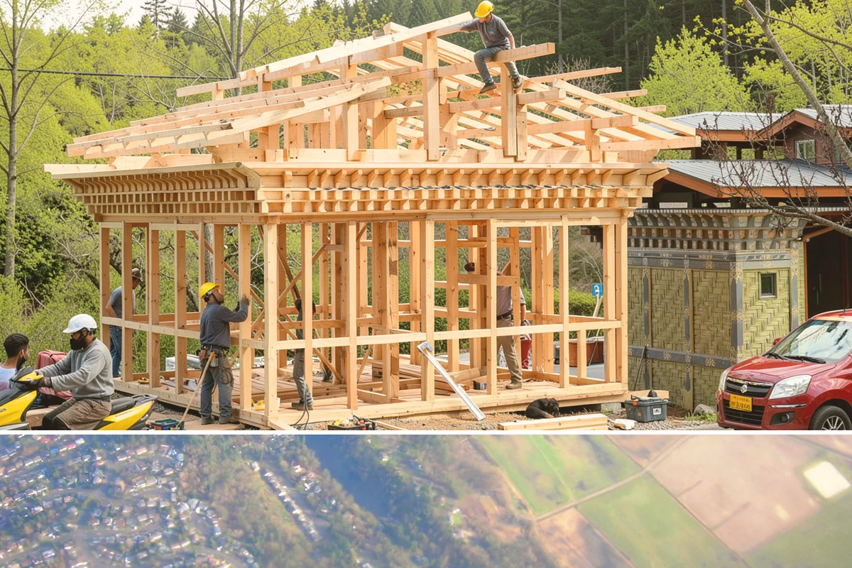 Garden Window Installation in Algona, King County, WA - Garden window installs are best done in drier weather since the wall opening is temporarily extended outward.