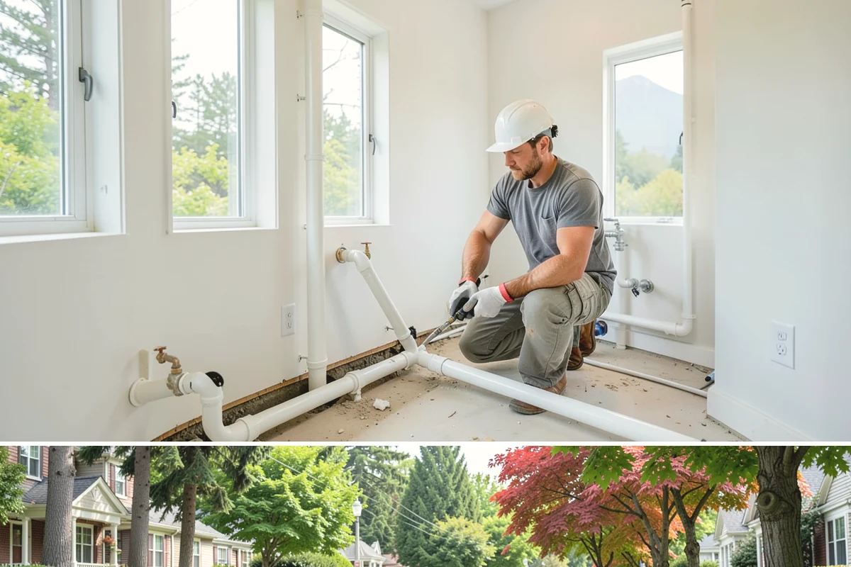 Garden Window Installation in Beaux Arts Village, King County, WA - Garden window installs are best done in drier weather since the wall opening is temporarily extended outward.